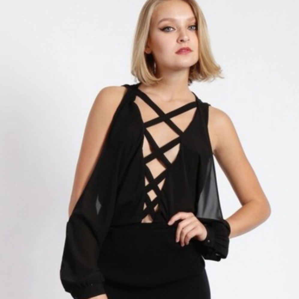 Sheer off shoulder blouse